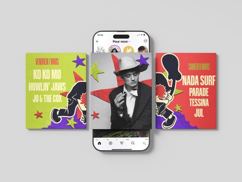 Publications Instagram du W.I.M Fest affichées sur un téléphone.